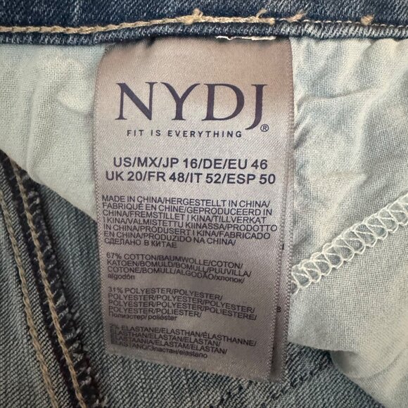 NYDJ High Rise Long Skirt Center Front Slit Women's Blue Denim, Size 16 NWT - Picture 5 of 10